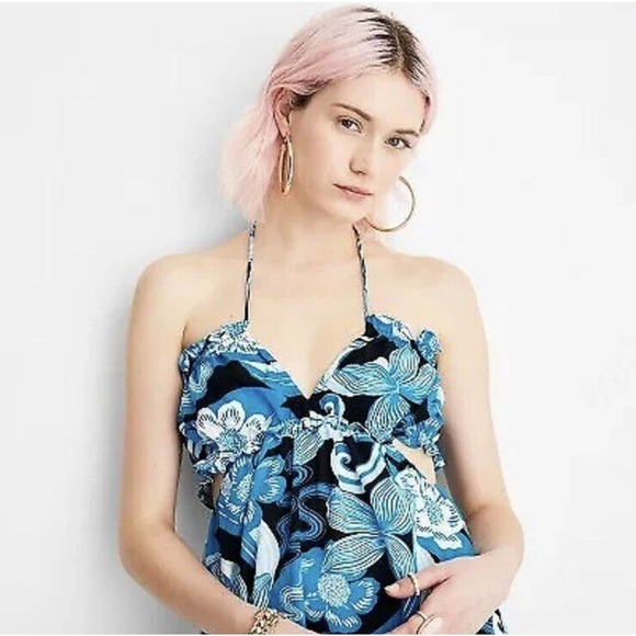 Women's Floral Print Strappy Neck Cut Out Dress - Future Collective with Alani - Picture 2 of 2